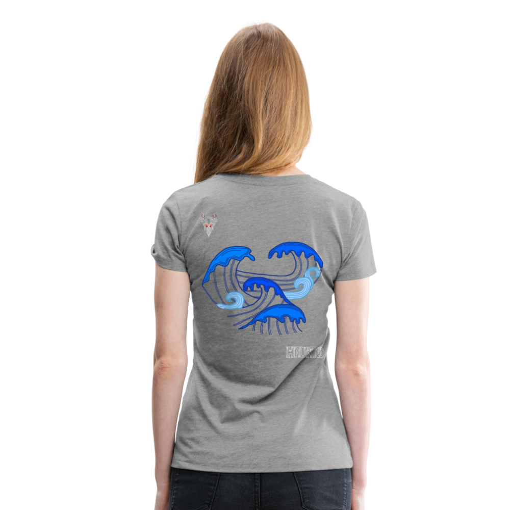 Woman T-Shirt Waves clean Light - Grau meliert