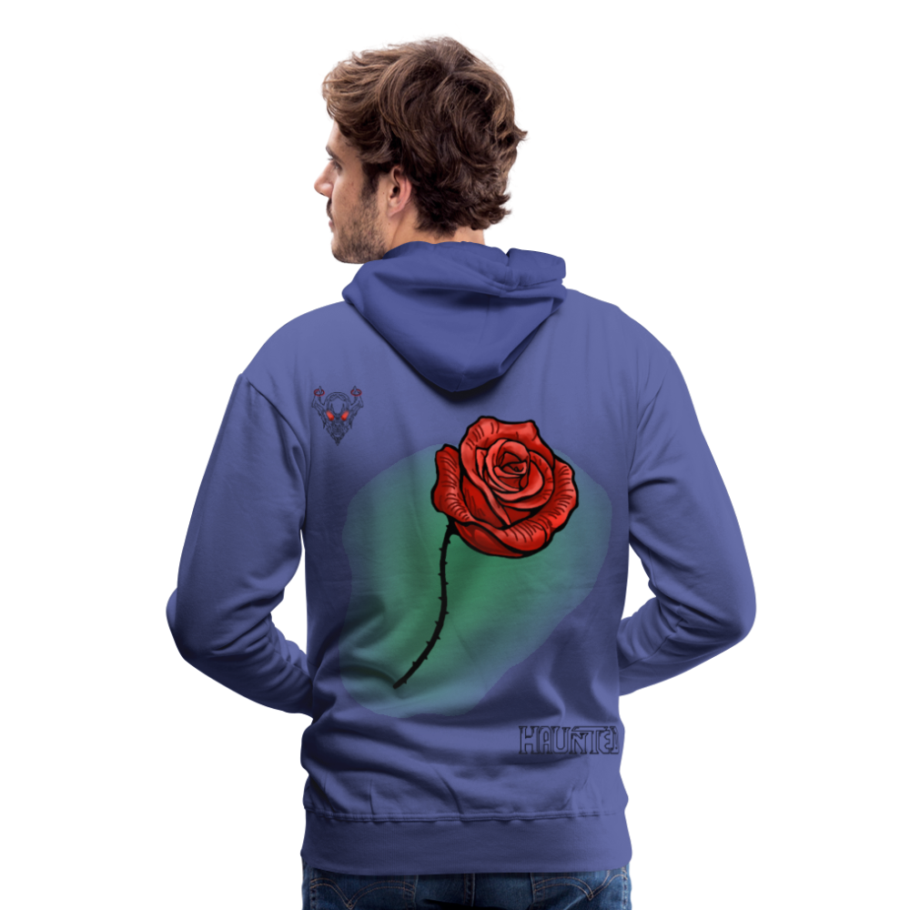 Men Hoodie Rose on Green 2 - Königsblau