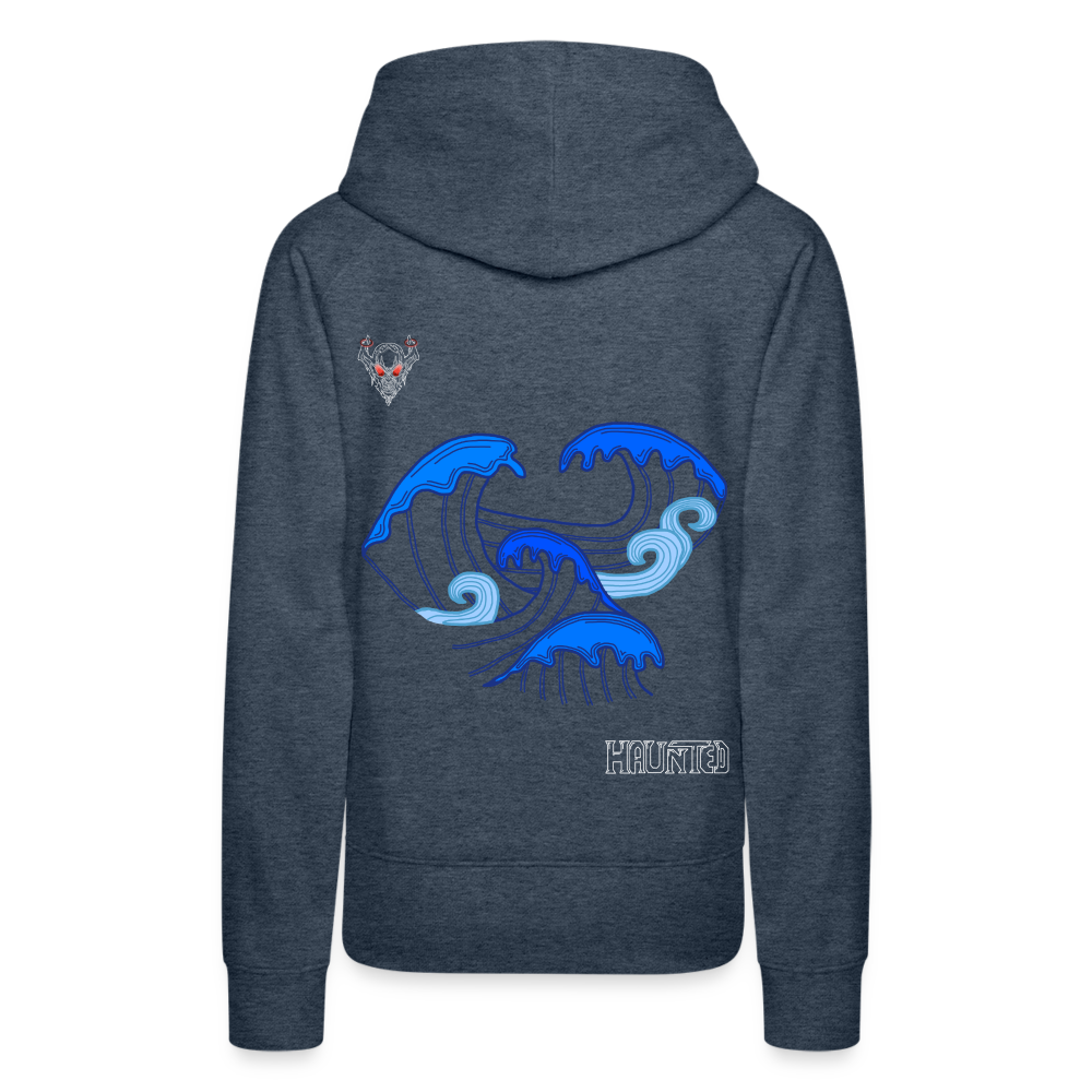 Woman Hoodie Waves clean Light - Jeansblau