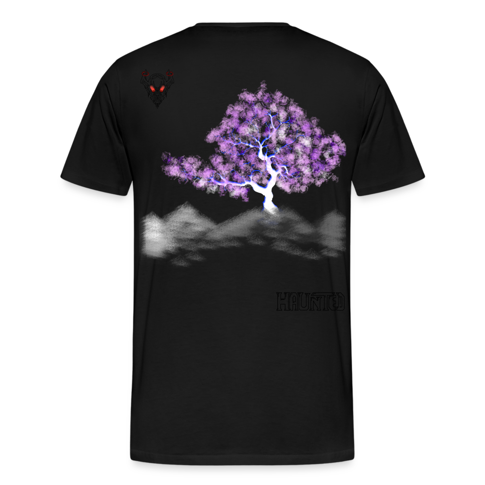 Man T-Shirt Cherry Blossom - Schwarz