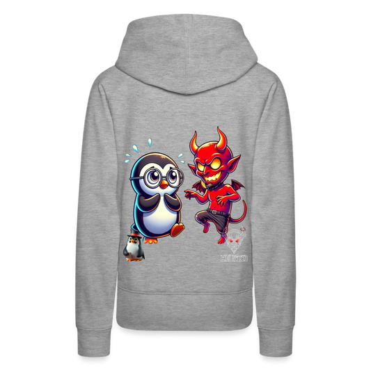 Women Hoodie Dancing with Devil - Grau meliert