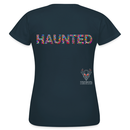 Women T-Shirt Haunted Doodle Dreams - Navy