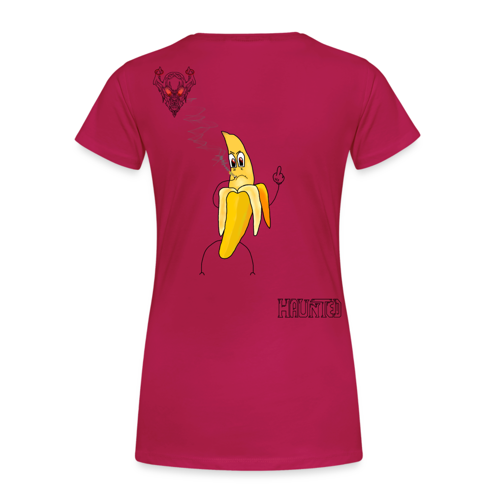 Woman T-Shirt Pissed Bananna - dunkles Pink