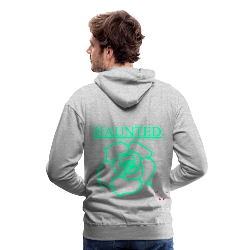 Men Hoodie Turquoise Neon Rose - Grau meliert