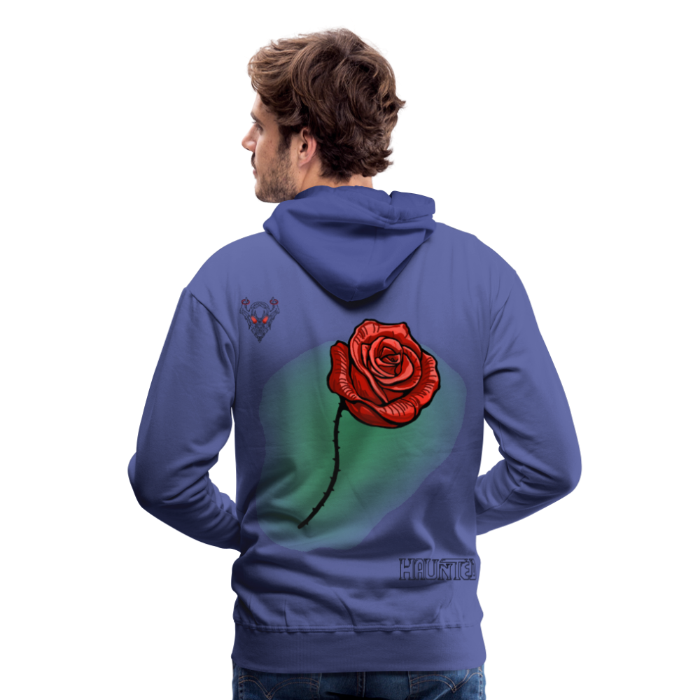 Men Hoodie Rose On Green 3 - Königsblau
