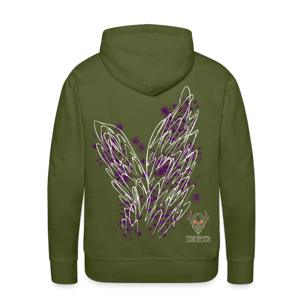 Men Hoodie Purple Wings - Olivgrün