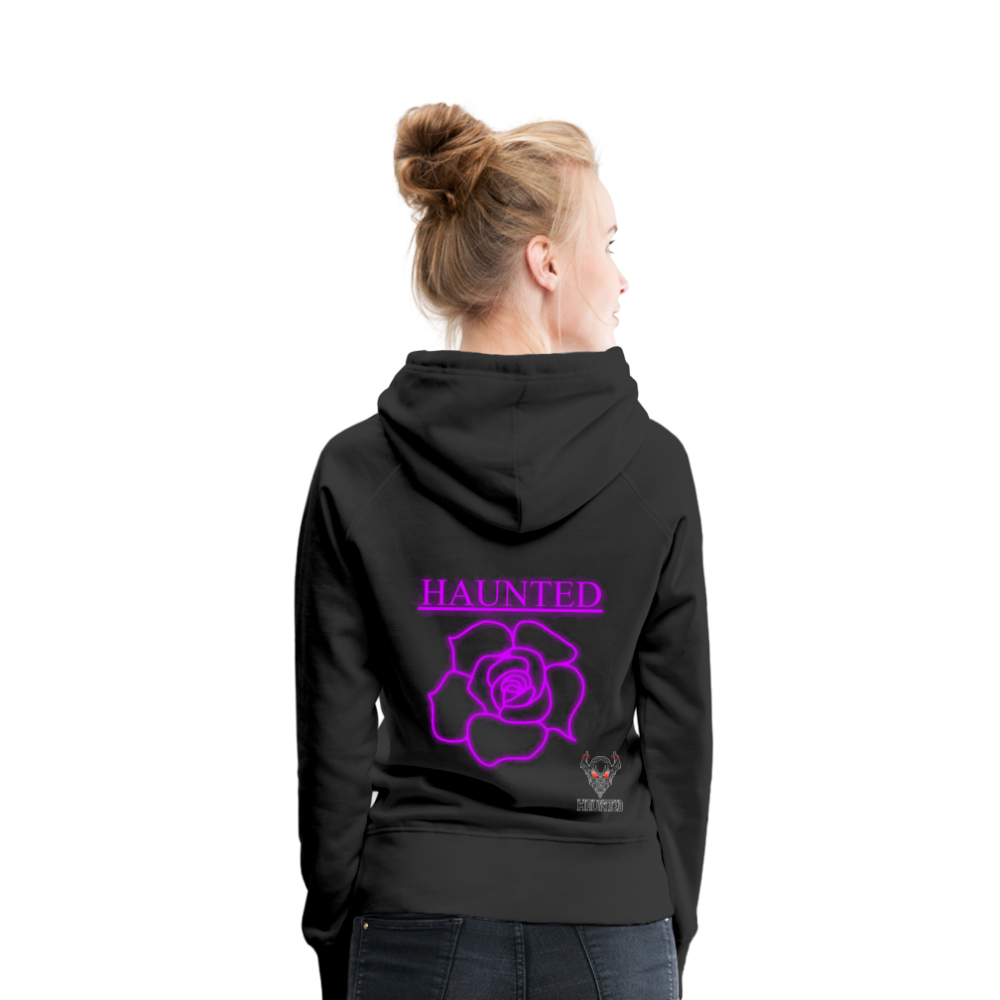 Women Hoodie Pink Neon Rose - Schwarz