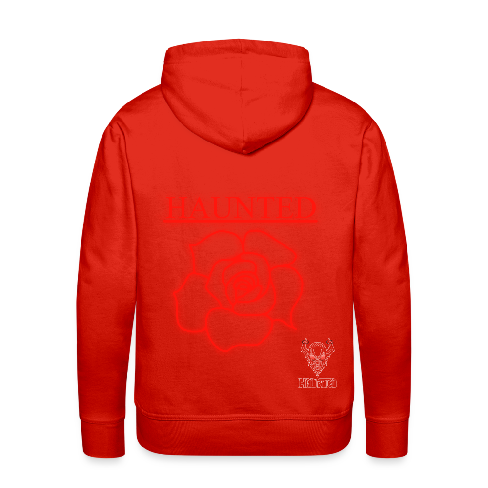 Men Hoodie Red Neon Rose - Rot
