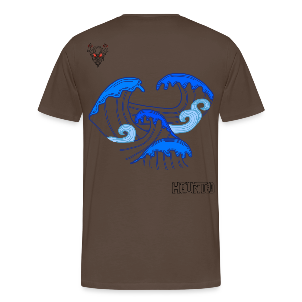 Man T-Shirt Waves clean Dark - Edelbraun
