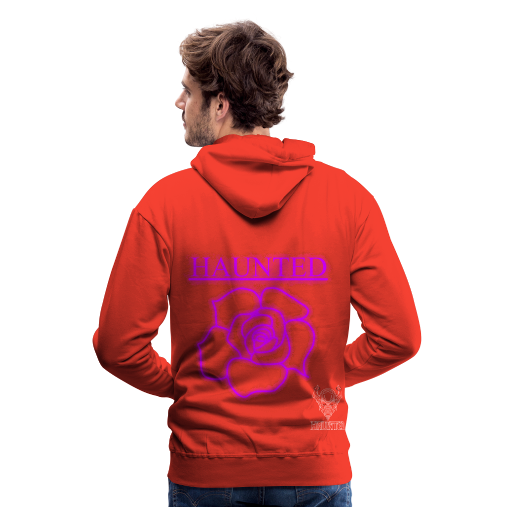 Men Hoodie Pink Neon Rose - Rot
