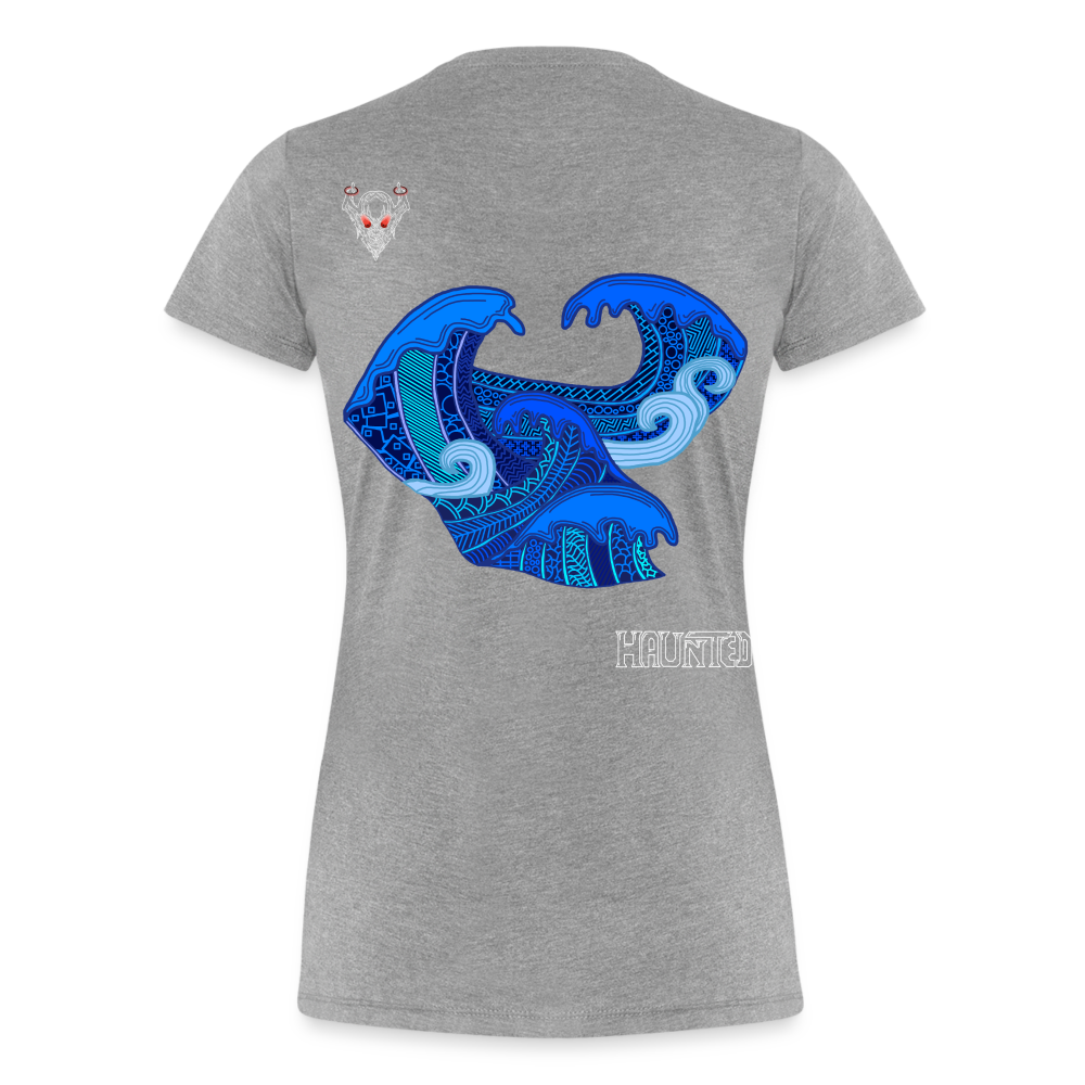 Woman T-Shirt Waves Light - Grau meliert