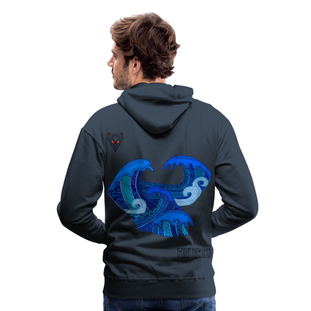 Men Hoodie Waves Dark - Navy