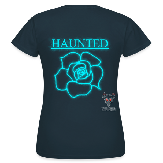 Women T-Shirt Original Neon Rose - Navy