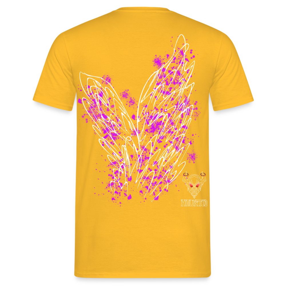 Men T-Shirt Pink Wings - Gelb