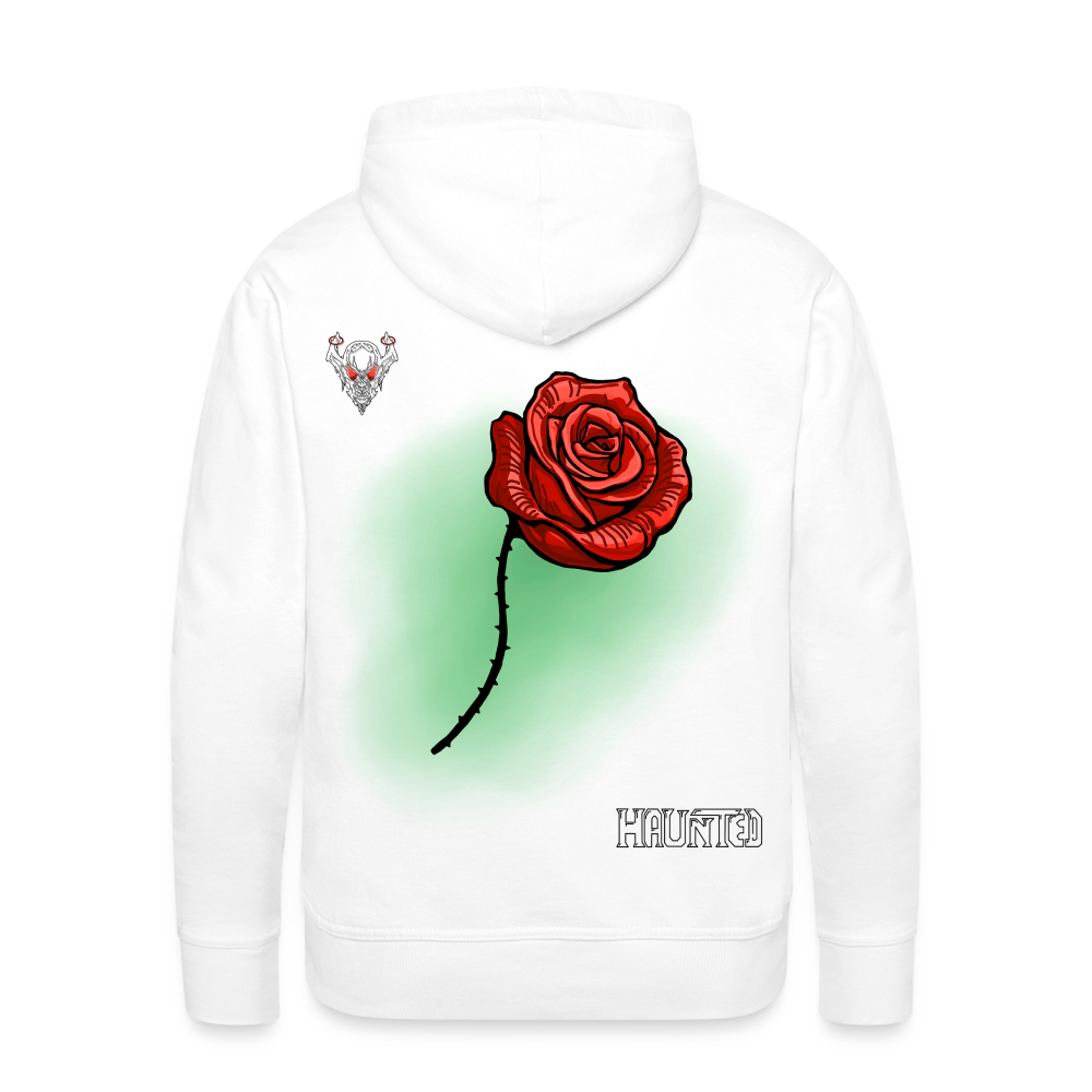 Men Hoodie Rose On Green 3 - Weiß