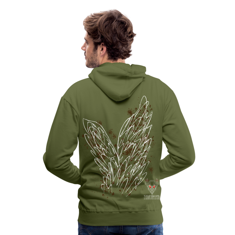 Men Hoodie Brown Wings - Olivgrün