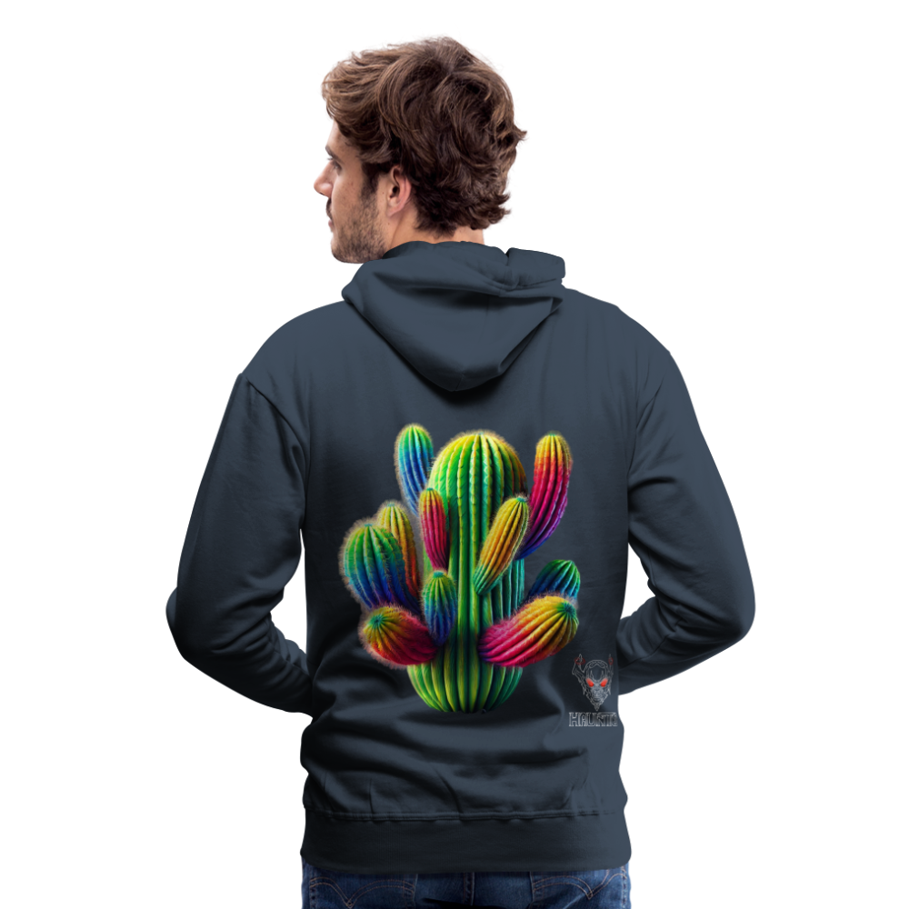 Men Hoodie "Prismatic Cactus Bloom" - Navy
