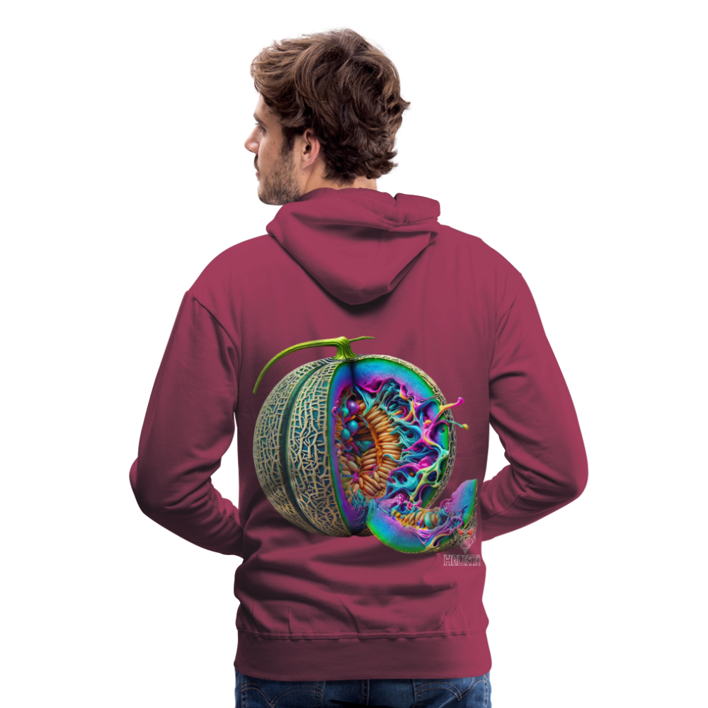 Men Hoodie Neon Melon Art - Bordeaux