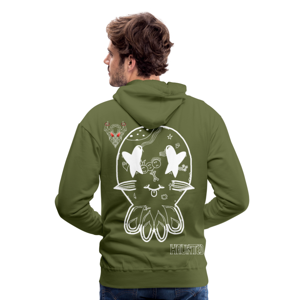 Man Hoodie Ghost Doodle Light - Olivgrün
