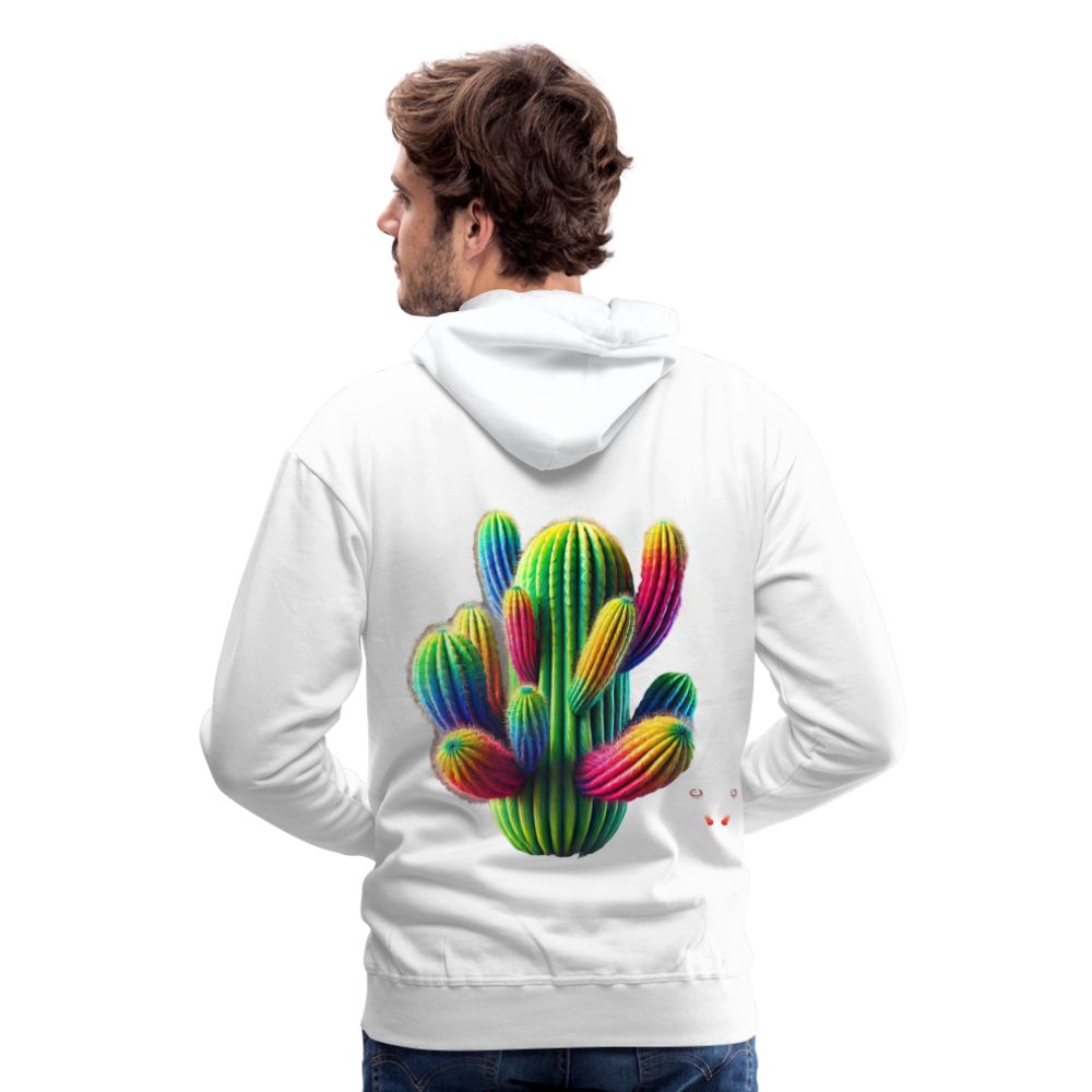 Men Hoodie "Prismatic Cactus Bloom" - Weiß