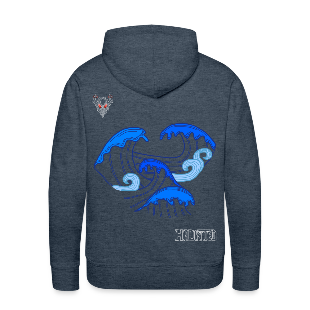 Men Hoodie Waves clean Light - Jeansblau