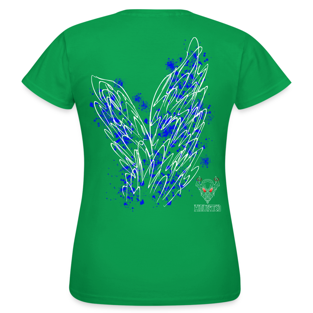 Women T-Shirt Blue Wings - Kelly Green