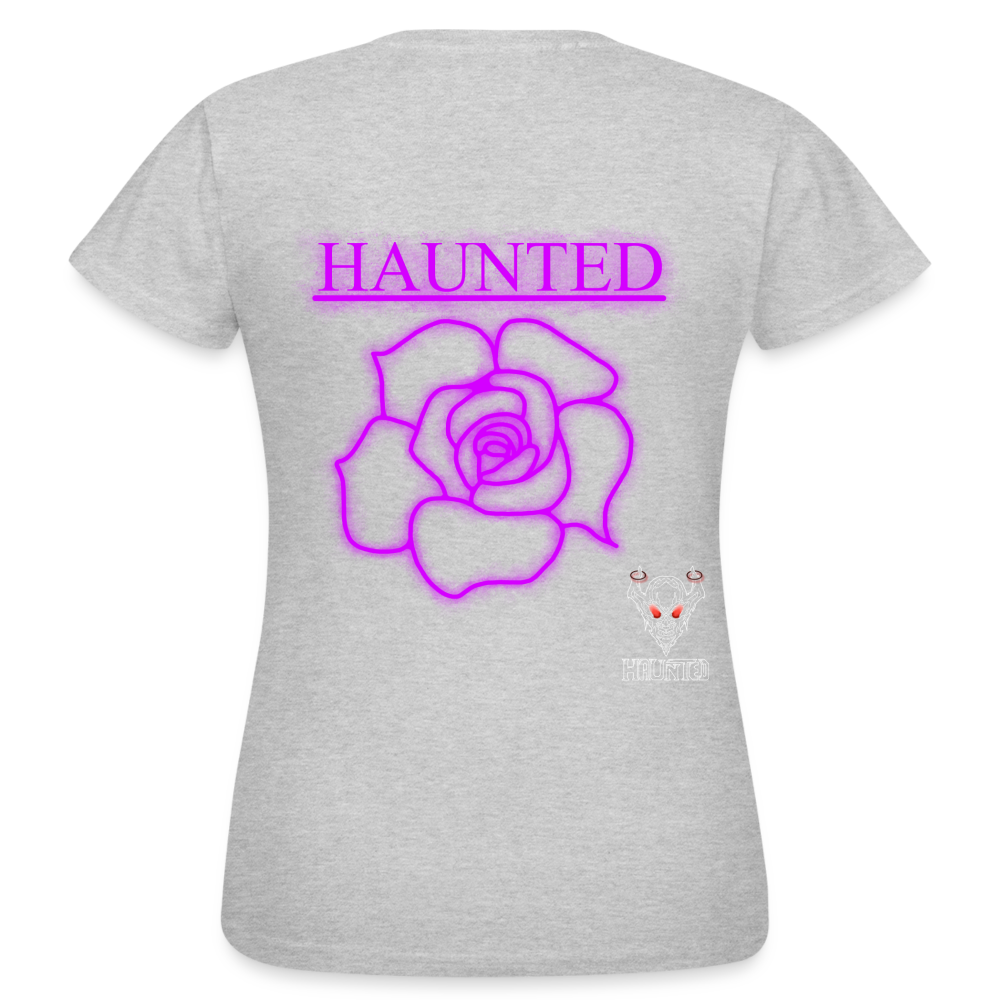 Women T-Shirt Pink Neon Rose - Grau meliert