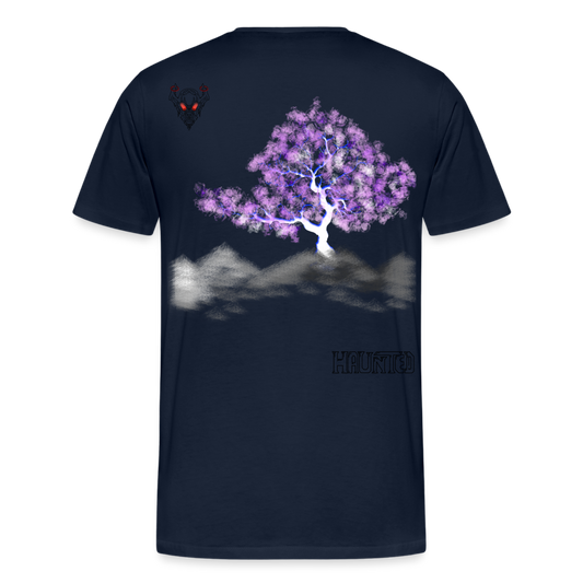 Man T-Shirt Cherry Blossom - Navy