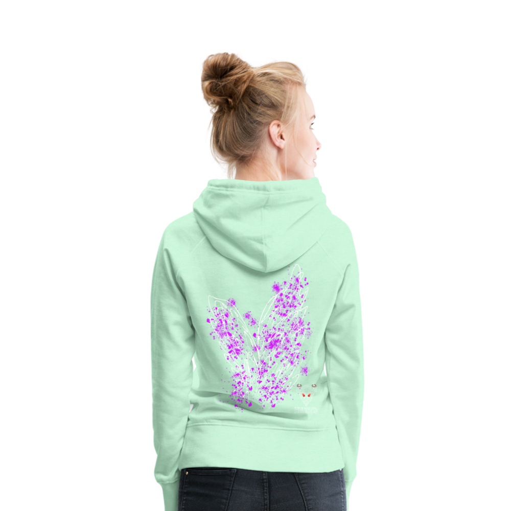Women Hoodie Pink Wings - helles Mintgrün