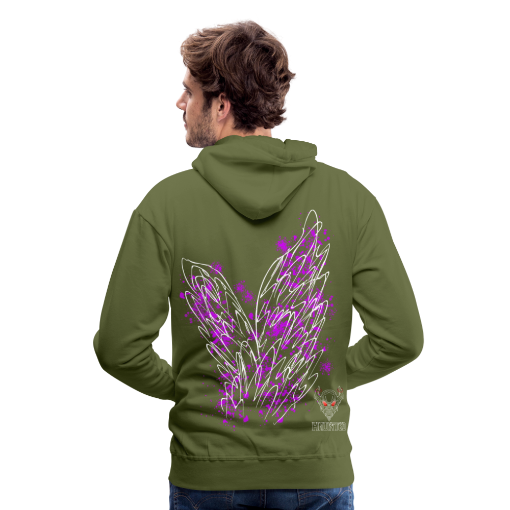 Men Hoodie Pink Wings - Olivgrün