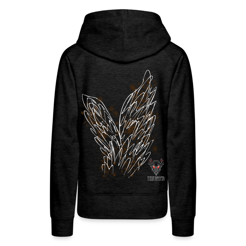 Women Hoodie Brown Wings - Anthrazit
