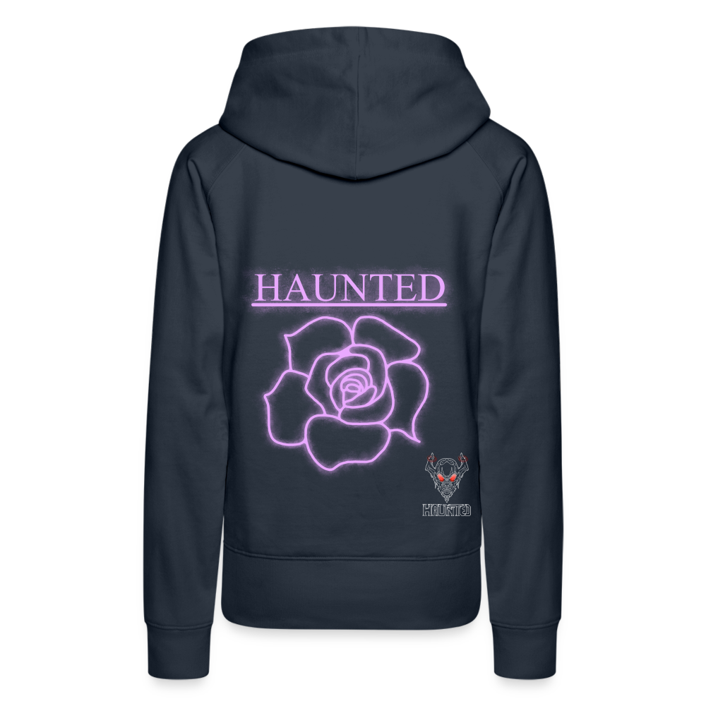 Women Hoodie Light Pink Neon Rose - Navy