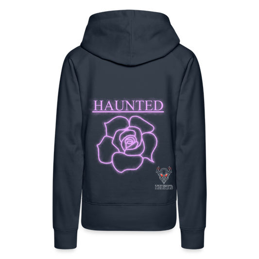 Women Hoodie Light Pink Neon Rose - Navy