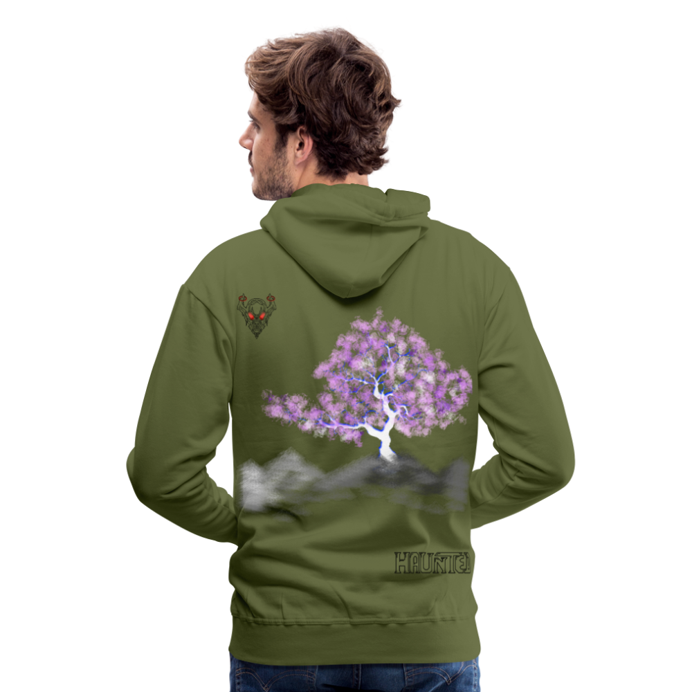 Man Hoodie Cherry Blossom - Olivgrün