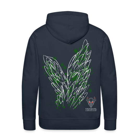 Men Hoodie Dark Green Wings - Navy