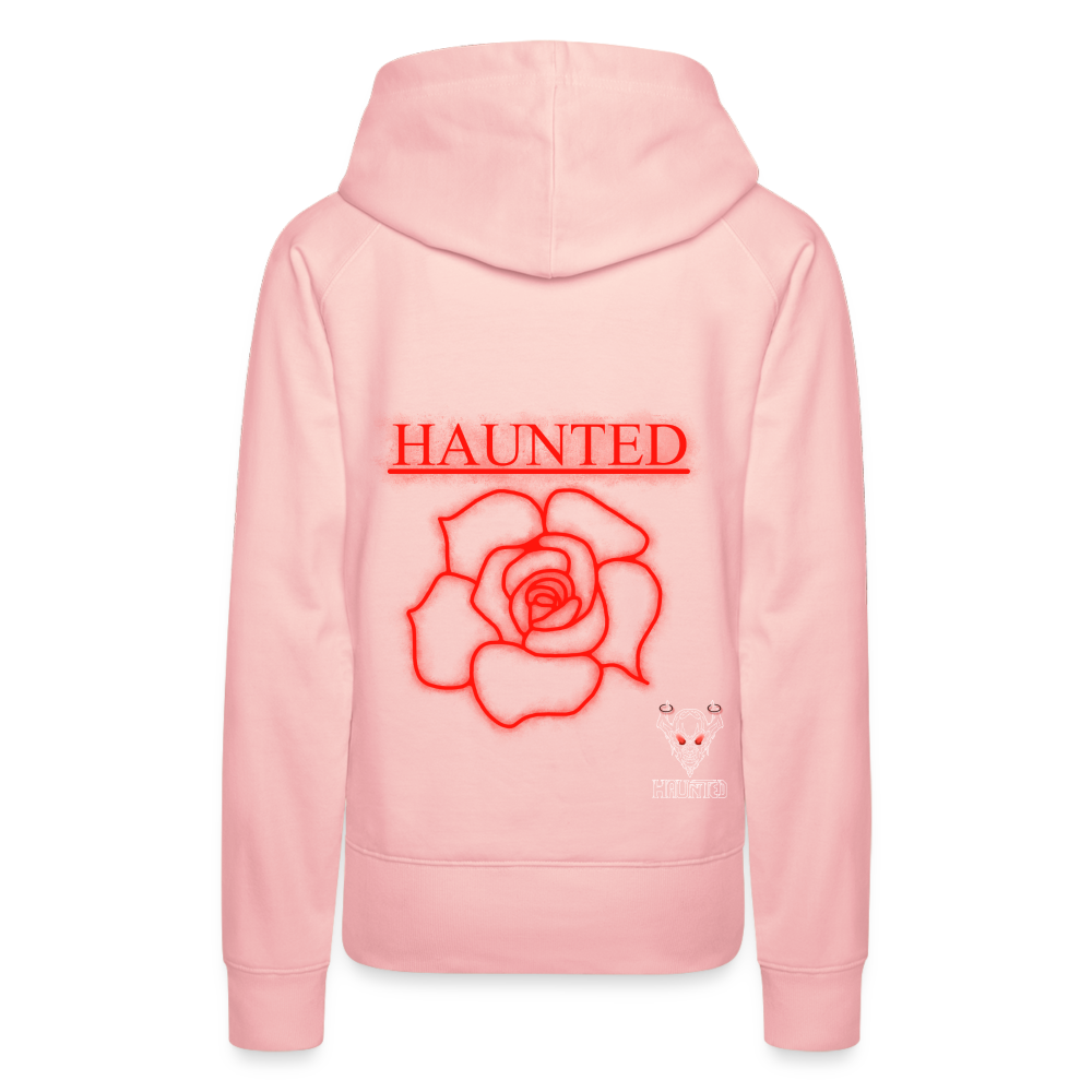 Women Hoodie Red Neon Rose - Kristallrosa