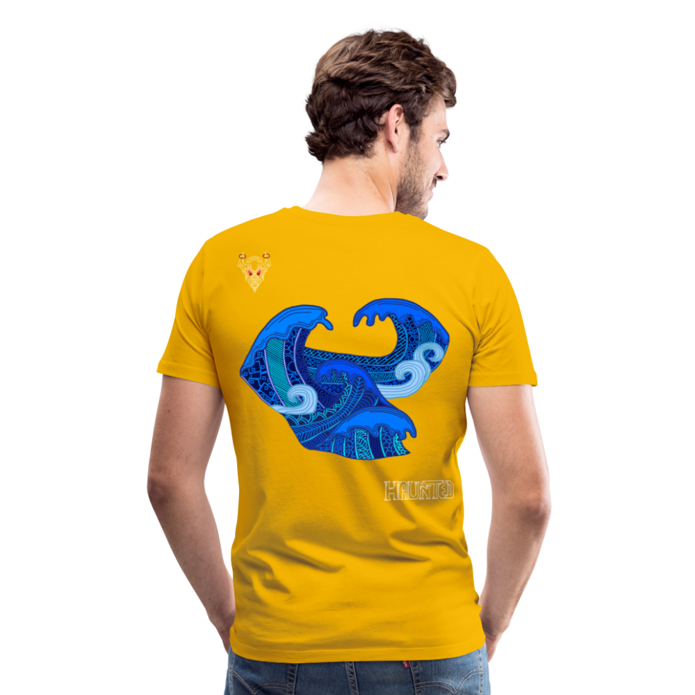 Man T-Shirt Waves Light - Sonnengelb