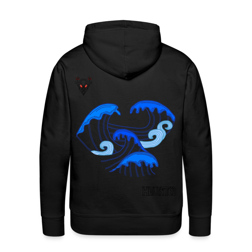 Men Hoodie Waves clean Dark - Schwarz