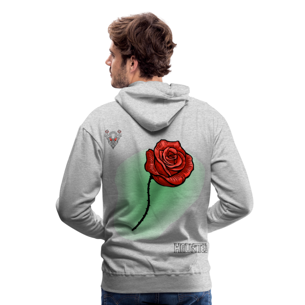 Men Hoodie Rose on Green 2 - Grau meliert