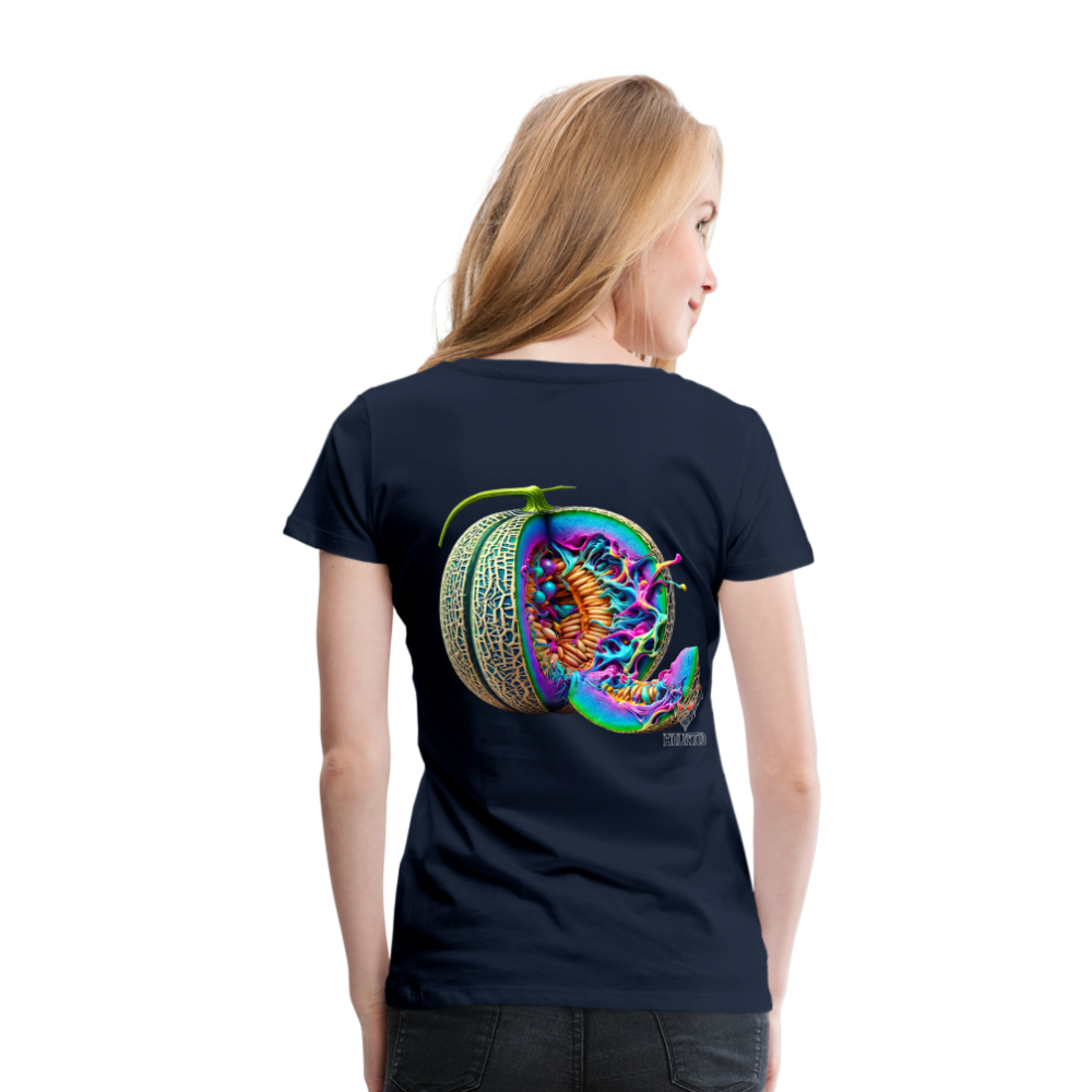 Woman T-Shirt Neon Melon Art - Navy