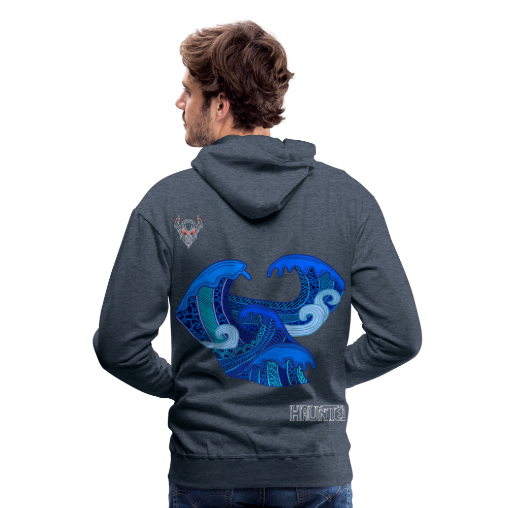 Men Hoodie Waves Light - Jeansblau