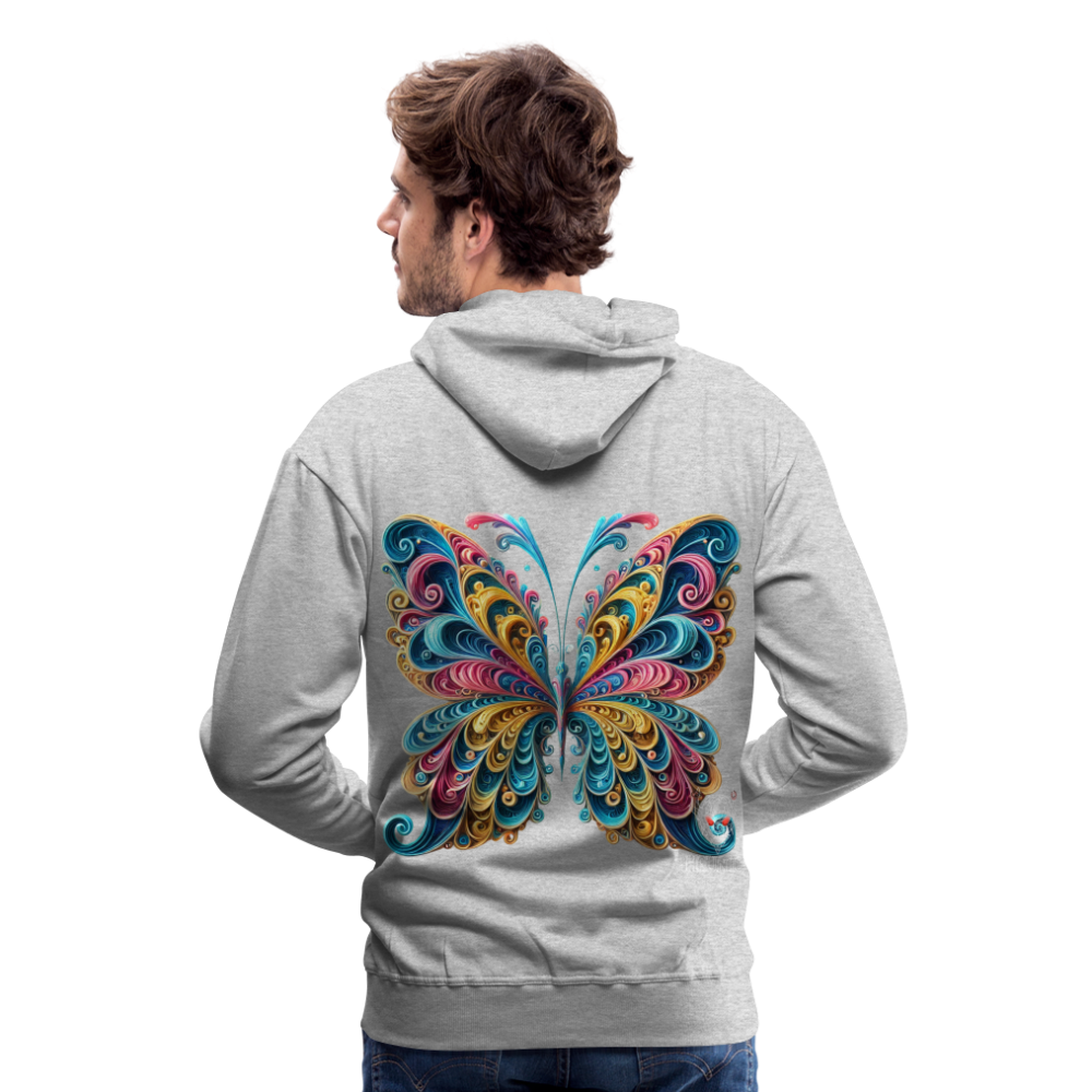 Men Hoodie Whimsical Butterfly Harmony - Grau meliert