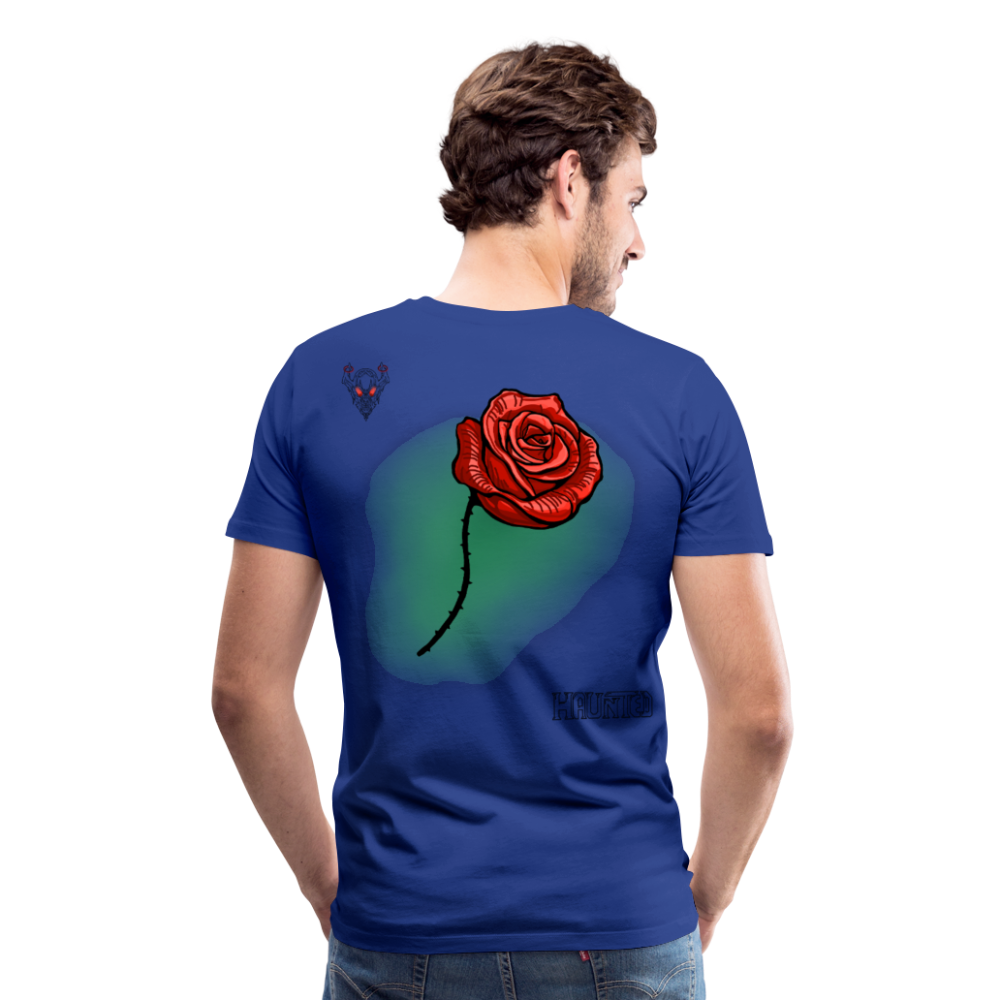 Man T-Shirt Rose on Green 3 - Königsblau