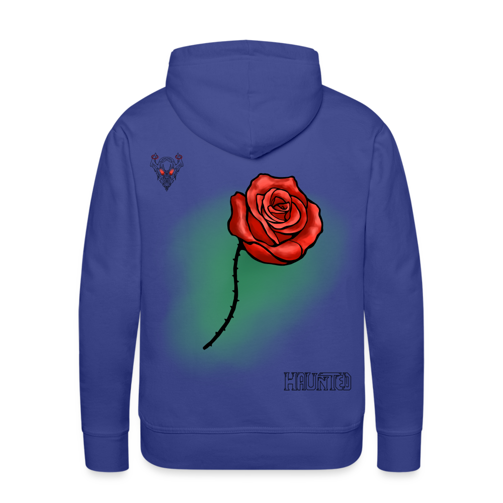 Man Hoodie Rose on Green 1 - Königsblau