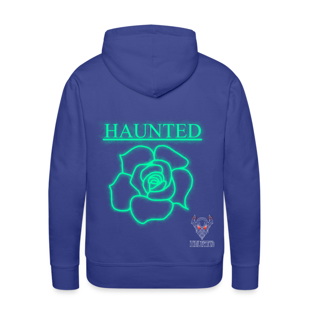 Men Hoodie Turquoise Neon Rose - Königsblau