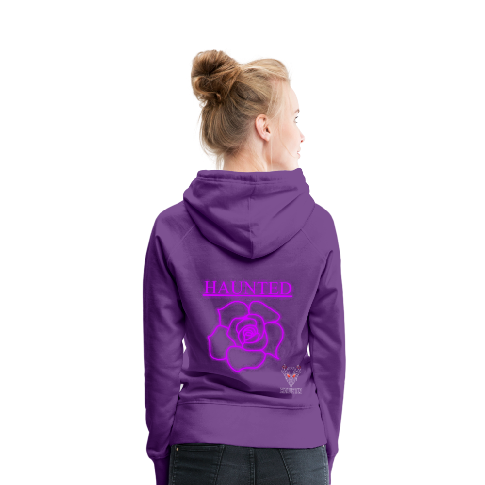 Women Hoodie Pink Neon Rose - Purple