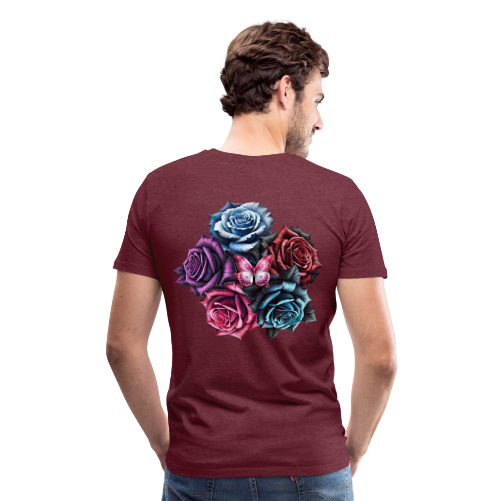 Men T-Shirt Rose Circle - Bordeauxrot meliert