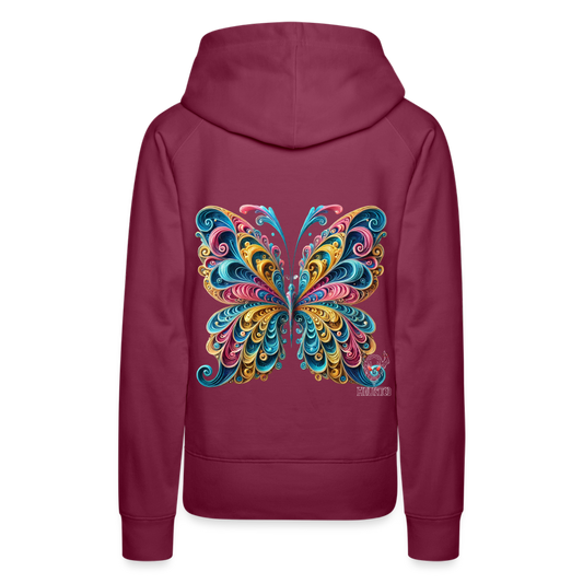 Woman Hoodie Whimsical Butterfly Harmony - Bordeaux