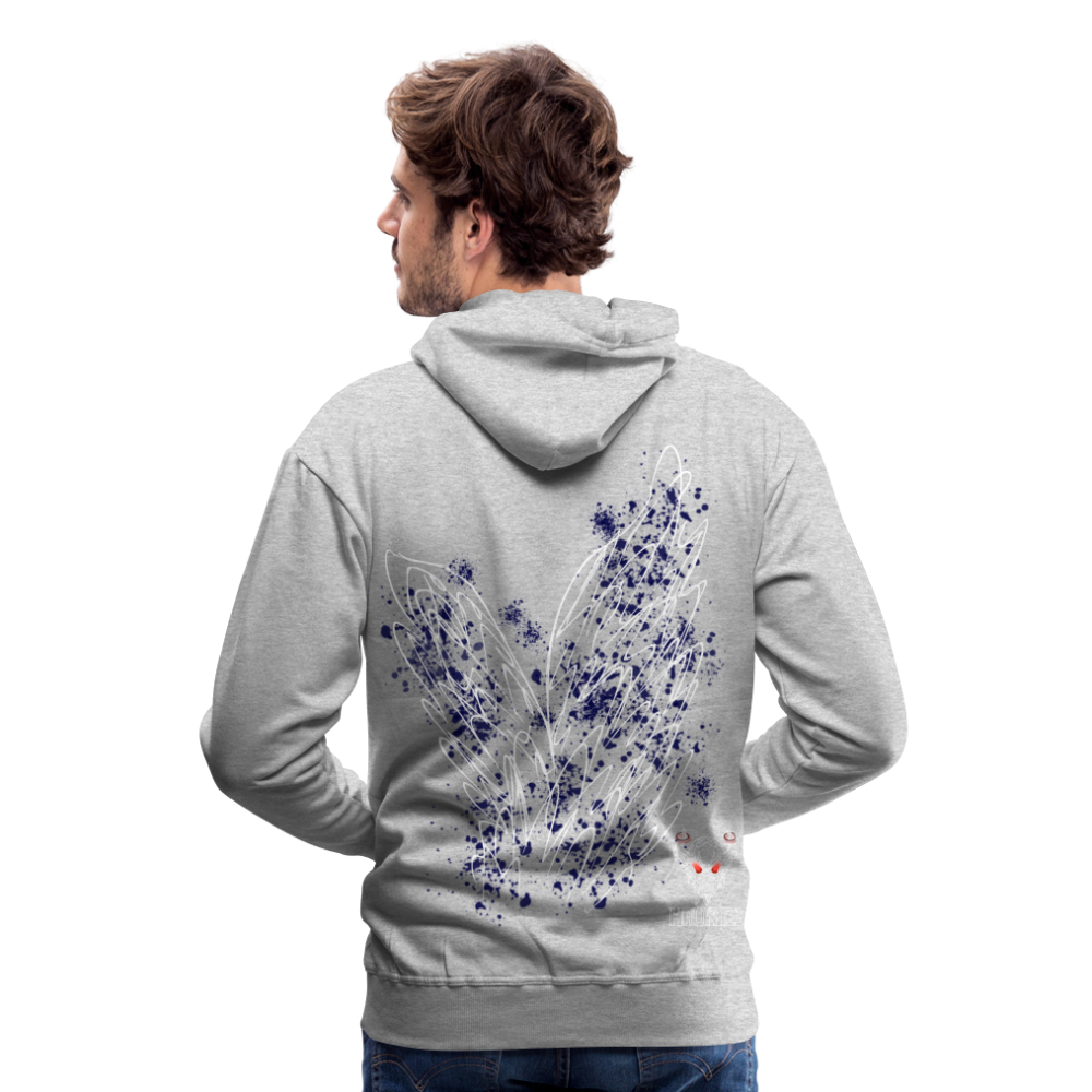 Men Hoodie Dark Blue Wings - Grau meliert