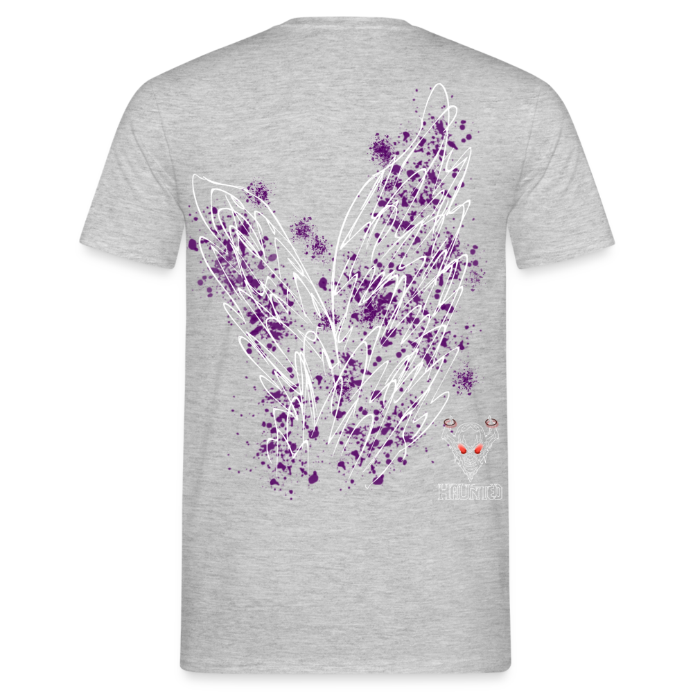 Men T-Shirt Purple Wings - Grau meliert